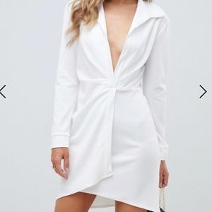 ASOS Deep V Neck White Dress
